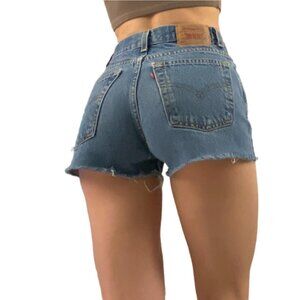 Vintage Levi's medium wash high rise denim shorts
